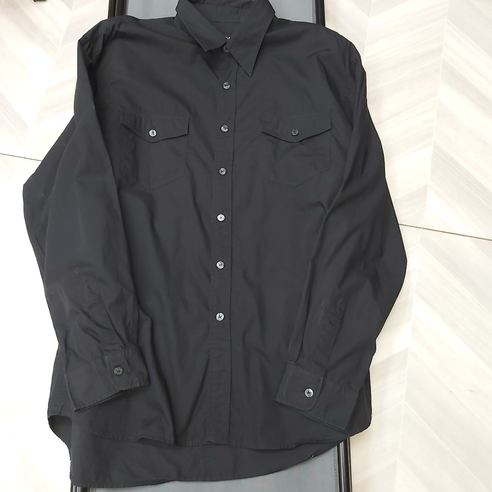 Kenneth Cole Black sports/dress shirt - Picture 4 of 14